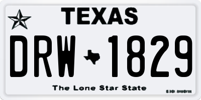 TX license plate DRW1829