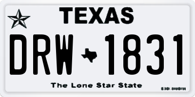 TX license plate DRW1831