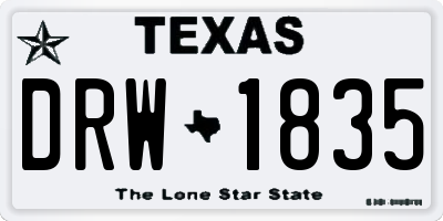 TX license plate DRW1835