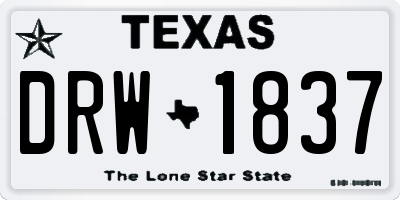 TX license plate DRW1837