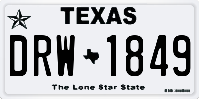 TX license plate DRW1849