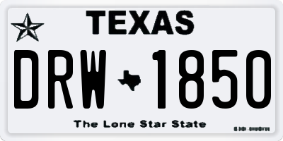 TX license plate DRW1850