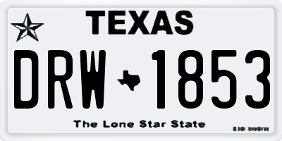 TX license plate DRW1853