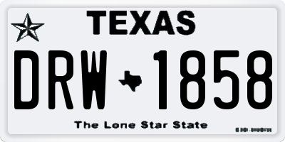 TX license plate DRW1858