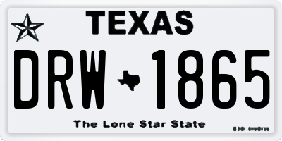 TX license plate DRW1865