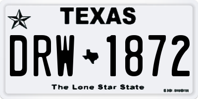 TX license plate DRW1872