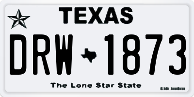 TX license plate DRW1873