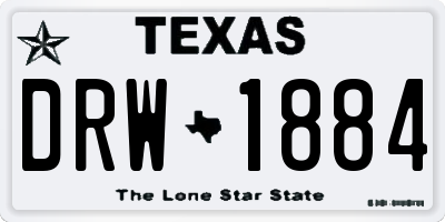 TX license plate DRW1884