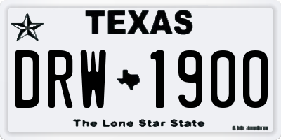 TX license plate DRW1900