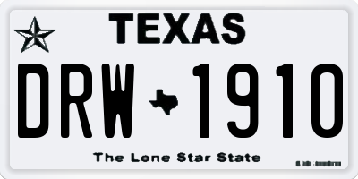 TX license plate DRW1910