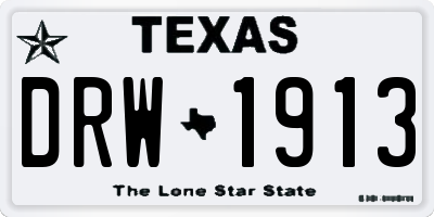TX license plate DRW1913