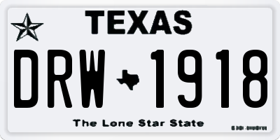 TX license plate DRW1918