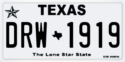 TX license plate DRW1919