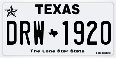 TX license plate DRW1920