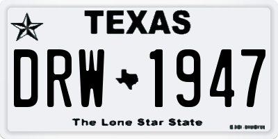 TX license plate DRW1947