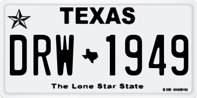 TX license plate DRW1949