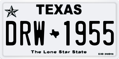 TX license plate DRW1955