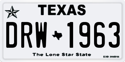 TX license plate DRW1963