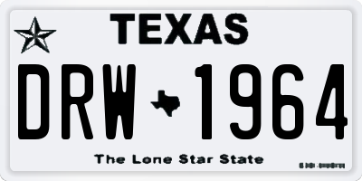 TX license plate DRW1964