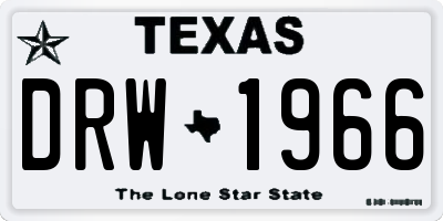 TX license plate DRW1966