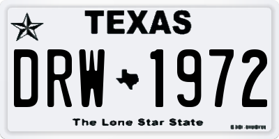 TX license plate DRW1972