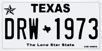 TX license plate DRW1973
