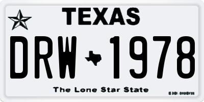 TX license plate DRW1978