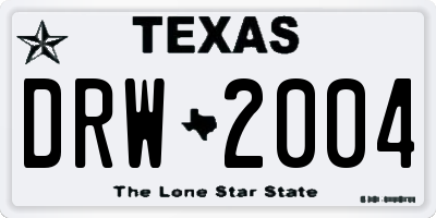 TX license plate DRW2004