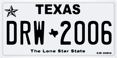 TX license plate DRW2006