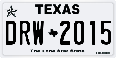 TX license plate DRW2015