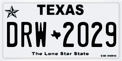 TX license plate DRW2029