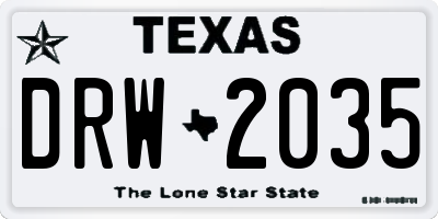 TX license plate DRW2035