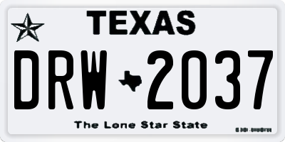 TX license plate DRW2037