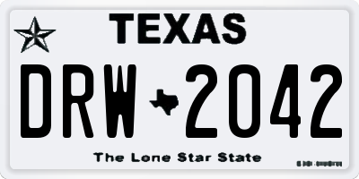 TX license plate DRW2042