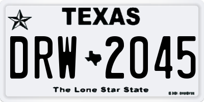 TX license plate DRW2045