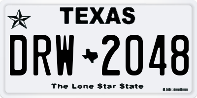 TX license plate DRW2048