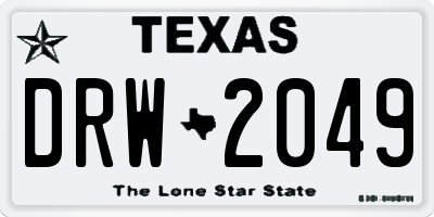 TX license plate DRW2049