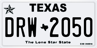 TX license plate DRW2050