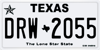 TX license plate DRW2055