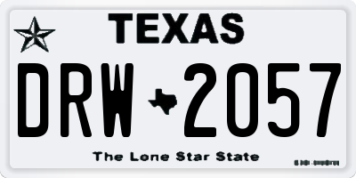 TX license plate DRW2057