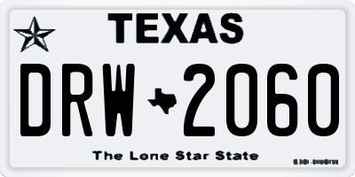 TX license plate DRW2060