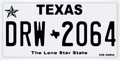 TX license plate DRW2064