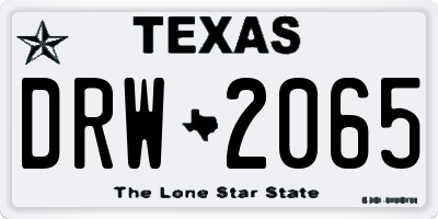 TX license plate DRW2065