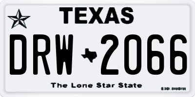 TX license plate DRW2066