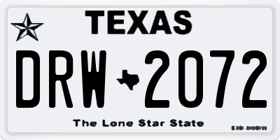 TX license plate DRW2072