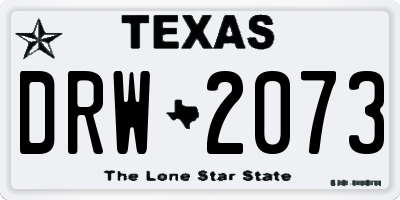 TX license plate DRW2073