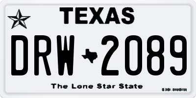 TX license plate DRW2089