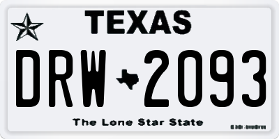 TX license plate DRW2093