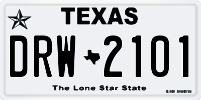 TX license plate DRW2101