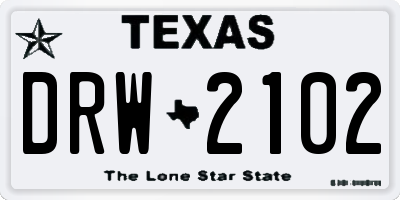 TX license plate DRW2102